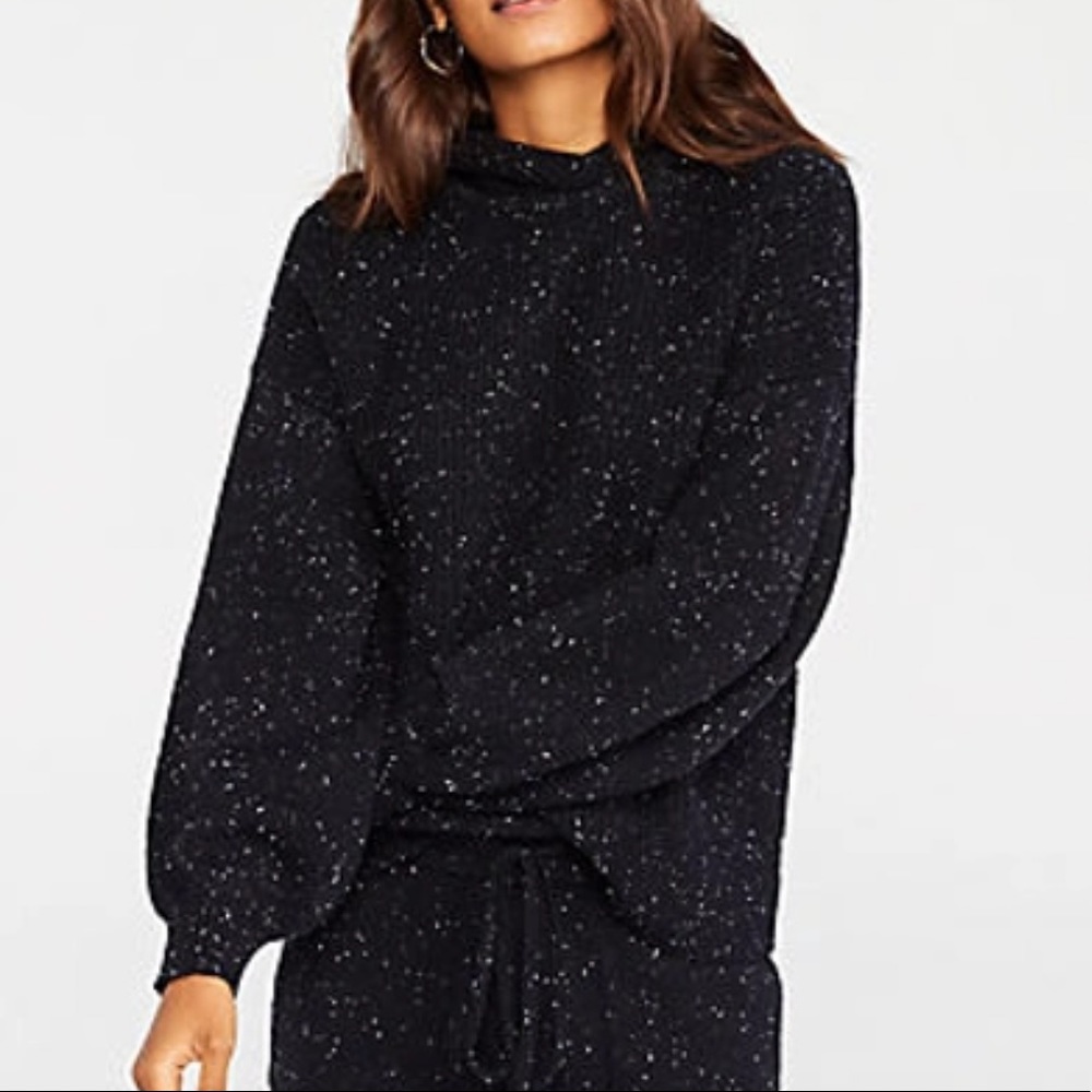 Ann Taylor Flecked Hoodie Sweater